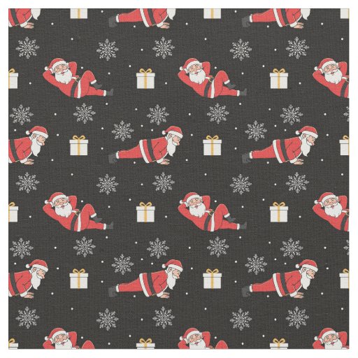 Pilates Santa Seamless Christmas Patterns Fabric