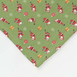 Pilates Santa Seamless Christmas Patterns Fleece Blanket