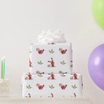 Pilates Santa Seamless Christmas Patterns Wrapping Paper