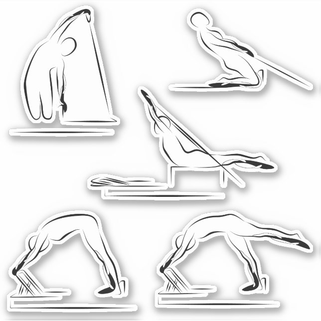 Pilates Scrapbook Stationery Stickers (Front)