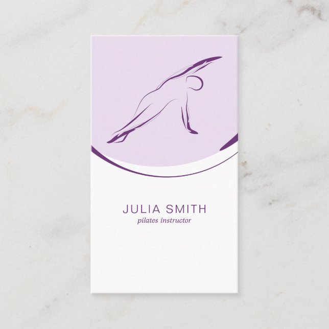 Pilates Side Bend pose | Color Business Card (Front)