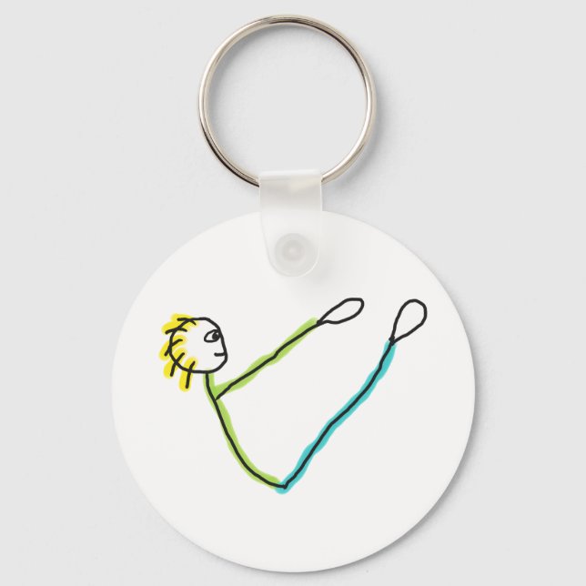 Pilates Stick Figure Keychain (Front)