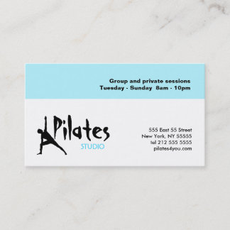 Pilates Studio Business Card White Blue
