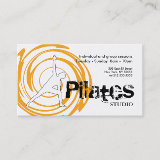 Pilates Studio Business Card White Orange