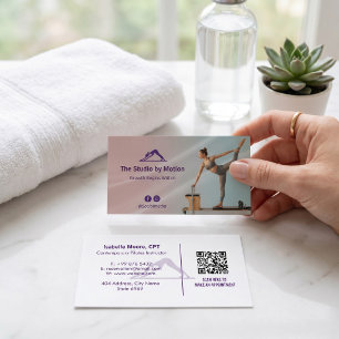 Pilates Studio Business Modern Colorful Barcode Card