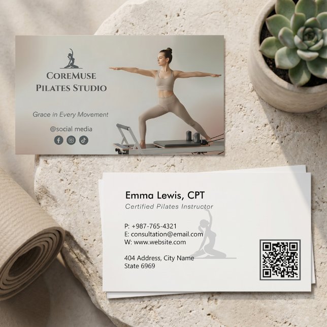 Pilates Studio Business | Natural Gray Card (Creator Uploaded)