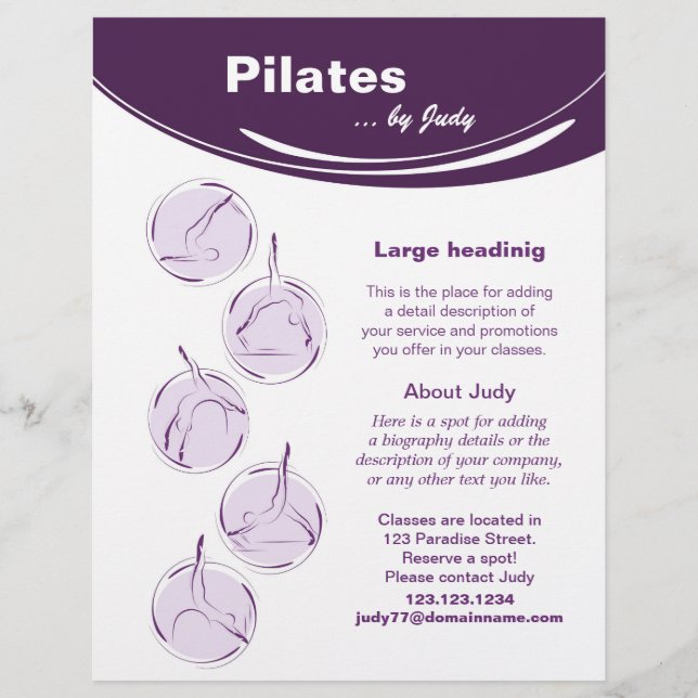 Pilates studio flyer (Front)