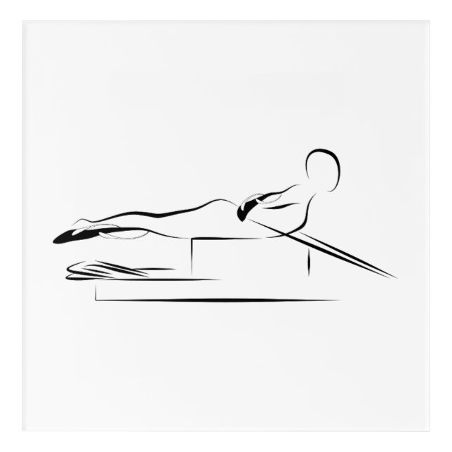 Pilates -T pull on the reformer Poster Acrylic Print (Front)