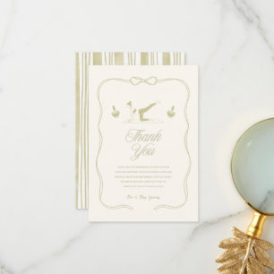 Pilates theme baby shower thank you card