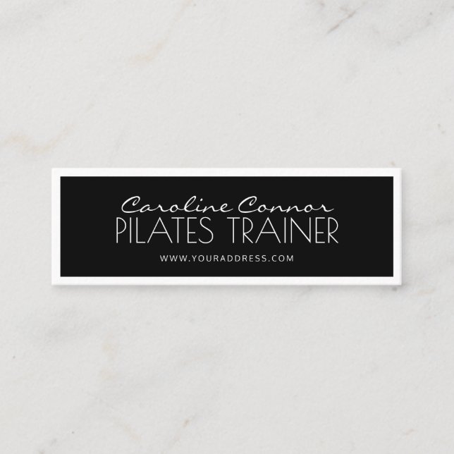 Pilates Trainer Black & White Bordered Card (Front)