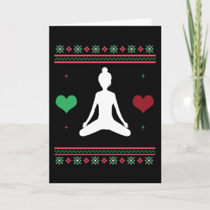 Pilates Ugly Christmas Sweater Yoga Xmas Card