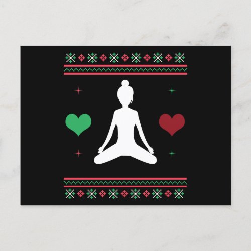 Pilates Ugly Christmas Sweater Yoga Xmas Postcard