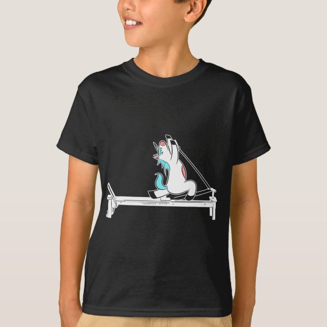 Pilates Unicorn Fitness Exercise Training Meditati T-Shirt (Front)
