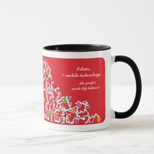 Pilates with mobile technology mug red mug