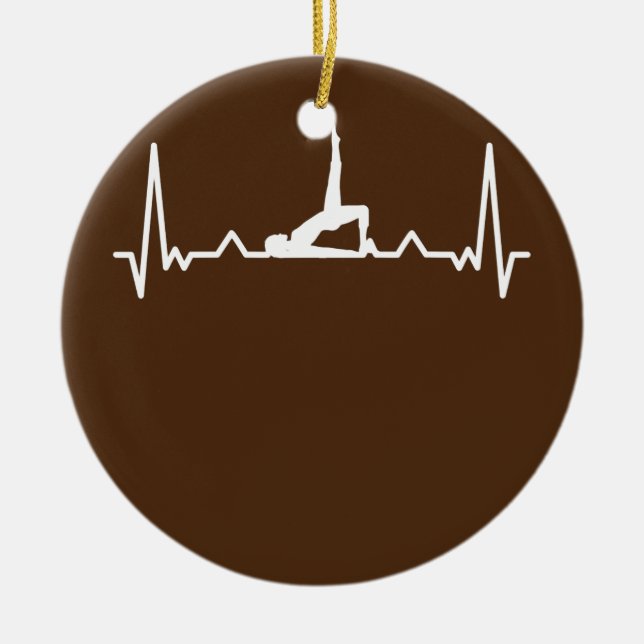 Pilates Workout Heartbeat  Ceramic Ornament (Front)