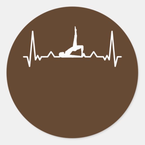 Pilates Workout Heartbeat  Classic Round Sticker