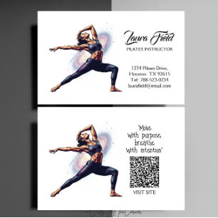Pilates Yoga Instructor Minimalist Business Card