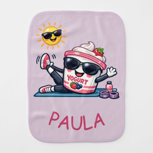 Pilates Yogurt  Baby Burp Cloth