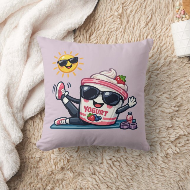 Pilates Yogurt  Throw Pillow (Blanket)