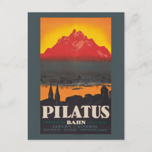 Pilatus Bahn Switzerland Vintage Poster 1910 Postcard