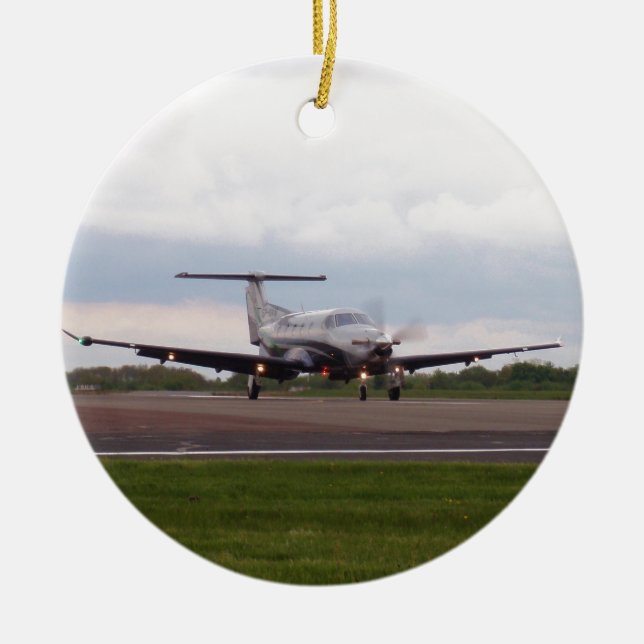 Pilatus PC 12 Ceramic Ornament (Front)