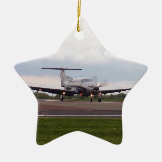 Pilatus PC 12 Ceramic Ornament (Front)