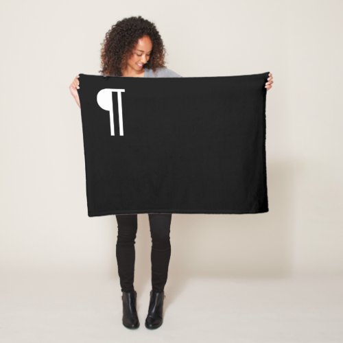 Pilcrow paragraph mark fleece blanket