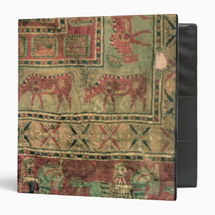 Pile carpet depicting horses and riders 3 ring binder