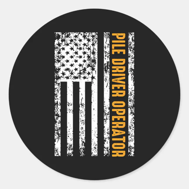 Pile Driver Operator Usa Flag Classic Round Sticker | Zazzle