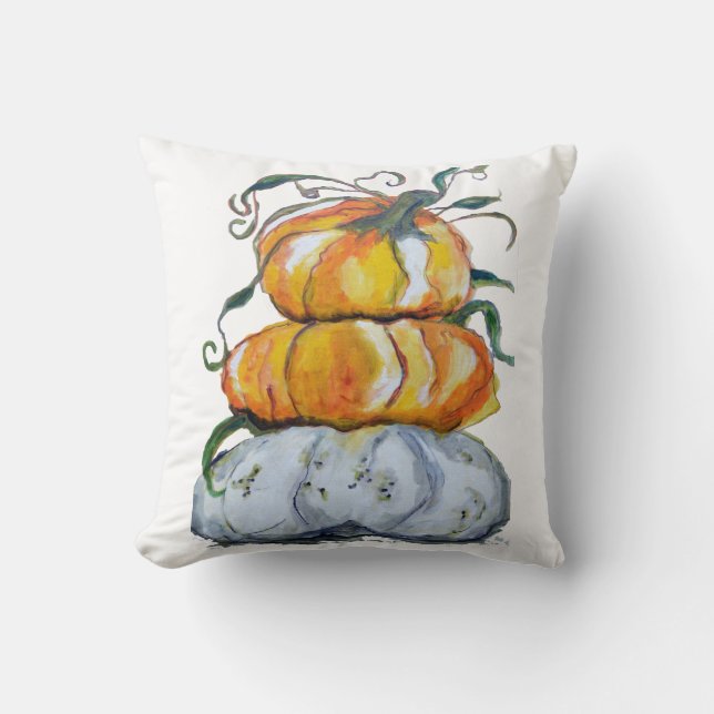Pile O' Punkins Throw Pillow (Front)