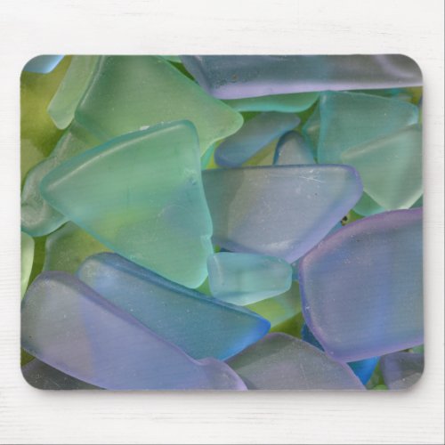 Pile of blue beach glass Alaska Mouse Pad