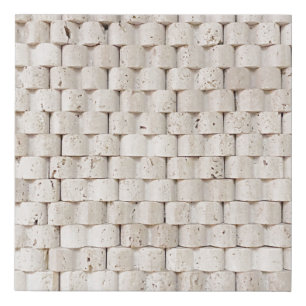 Pile of brown wooden planks faux canvas print