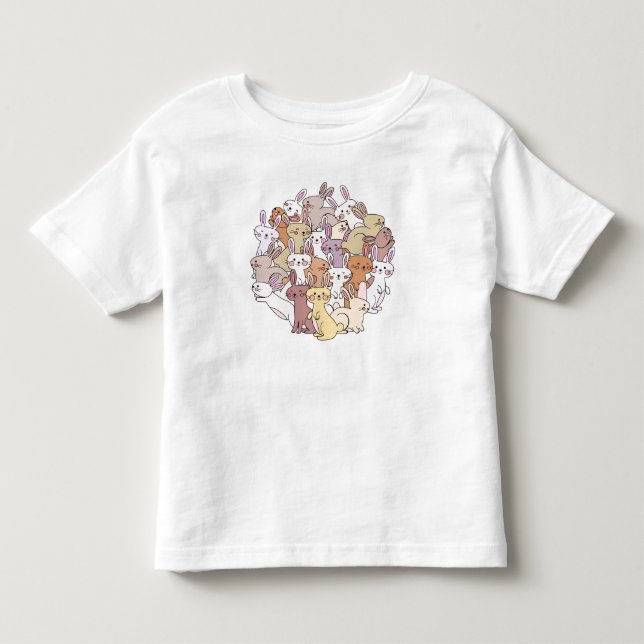 Pile of Bunnies! Cute Kid's Easter Toddler T-shirt (Front)