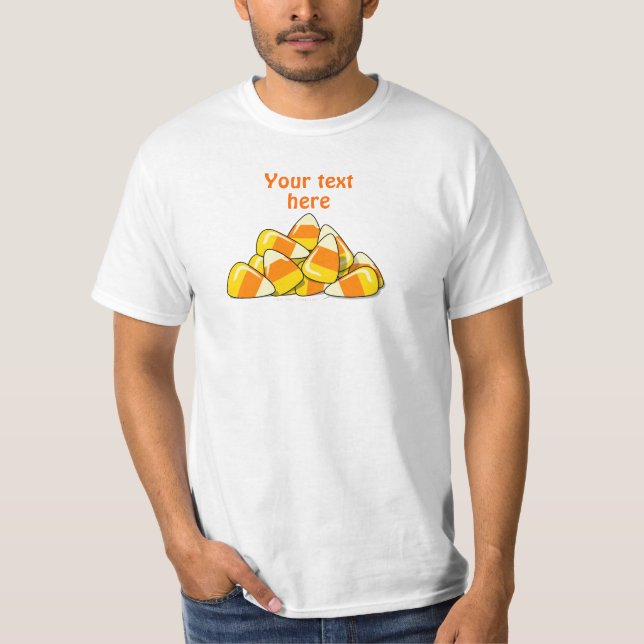 Pile of Candy Corn Halloween Template T-Shirt (Front)