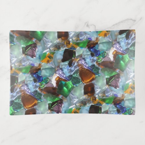 Pile of Colored Glass Stones Trinket Tray