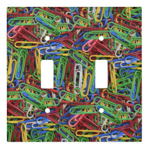 Pile of Colored Paper Clips Light Switch Cover