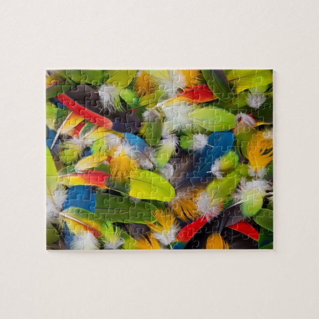Pile of colorful feathers jigsaw puzzle (Horizontal)