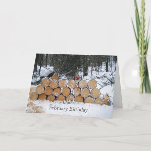 Pile of Cut Logs in Snow Card
