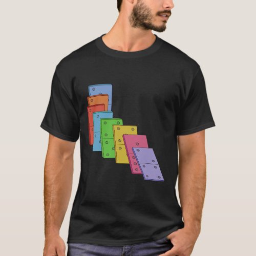 Pile Of Dominoes Domino Set Tile Game Dominos Game T_Shirt