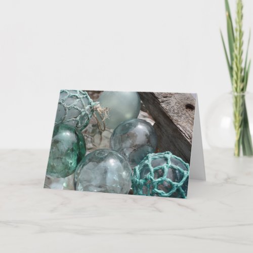Pile Of Glass Fishing Floats Card