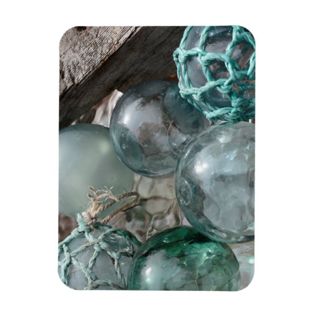Pile Of Glass Fishing Floats Magnet (Vertical)
