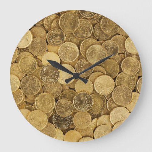 Pile Of Gold Round Coins Acrylic Wall Clock