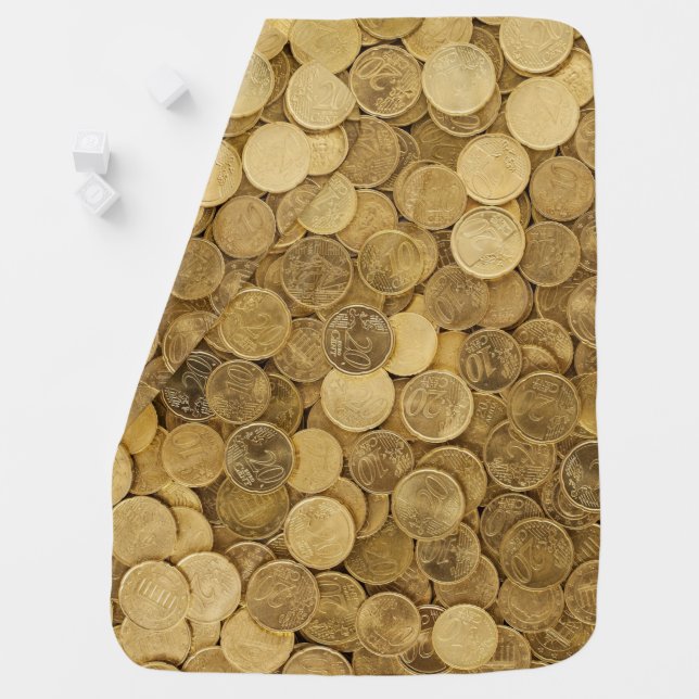 Pile Of Gold Round Coins Baby Blanket (In Situ)