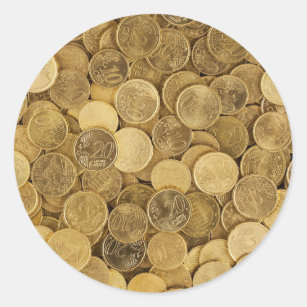 Pile Of Gold Round Coins Classic Round Sticker
