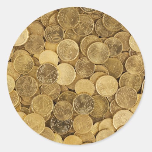 Pile Of Gold Round Coins Classic Round Sticker