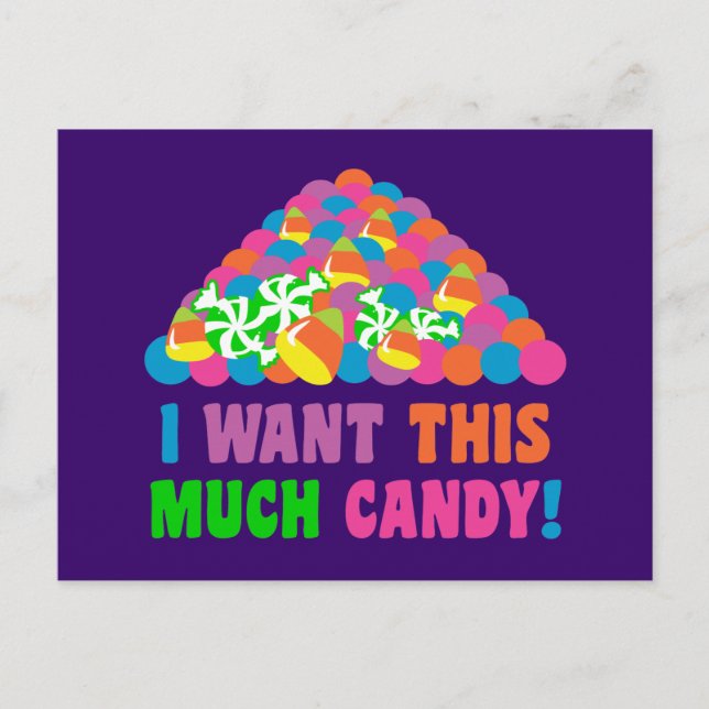 Pile of Halloween Candy Postcard (Front)