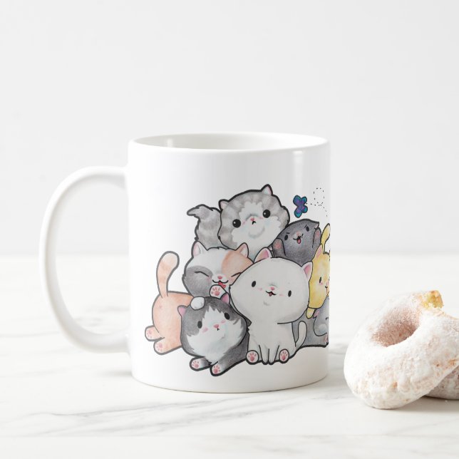 Pile of Kittens Coffee Mug (With Donut)