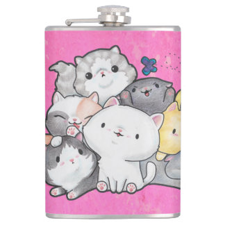 Pile of Kittens Hip Flask