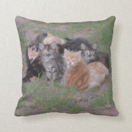Pile of Kittens Throw Pillow