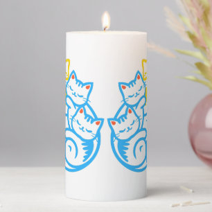 Pile Of Kitty Cats Funny Cute Cat Lover Pillar Candle